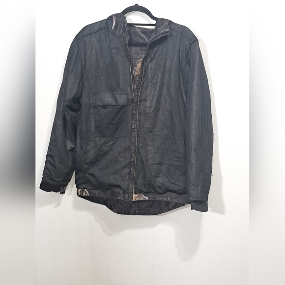 Mossy Oak Jacket Unisex Hunting Black Camouflage Hooded Camo, Size XXL. - Picture 5 of 16